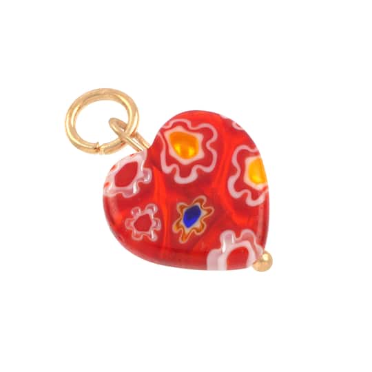 12 Packs: 9 ct. (108 total) Millefiori Glass Heart Charms by Bead Landing™
